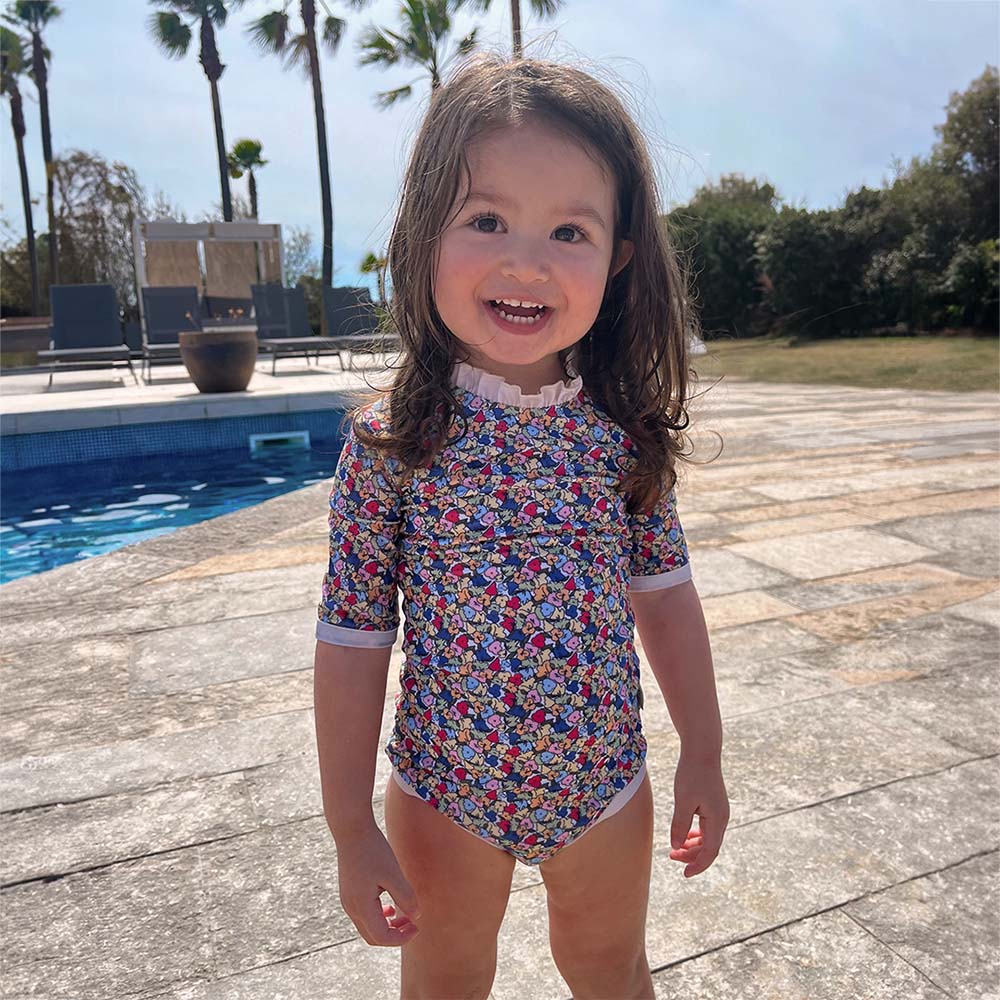 Color Kids - Girl's Retro AOP UV Swimsuit main image 0