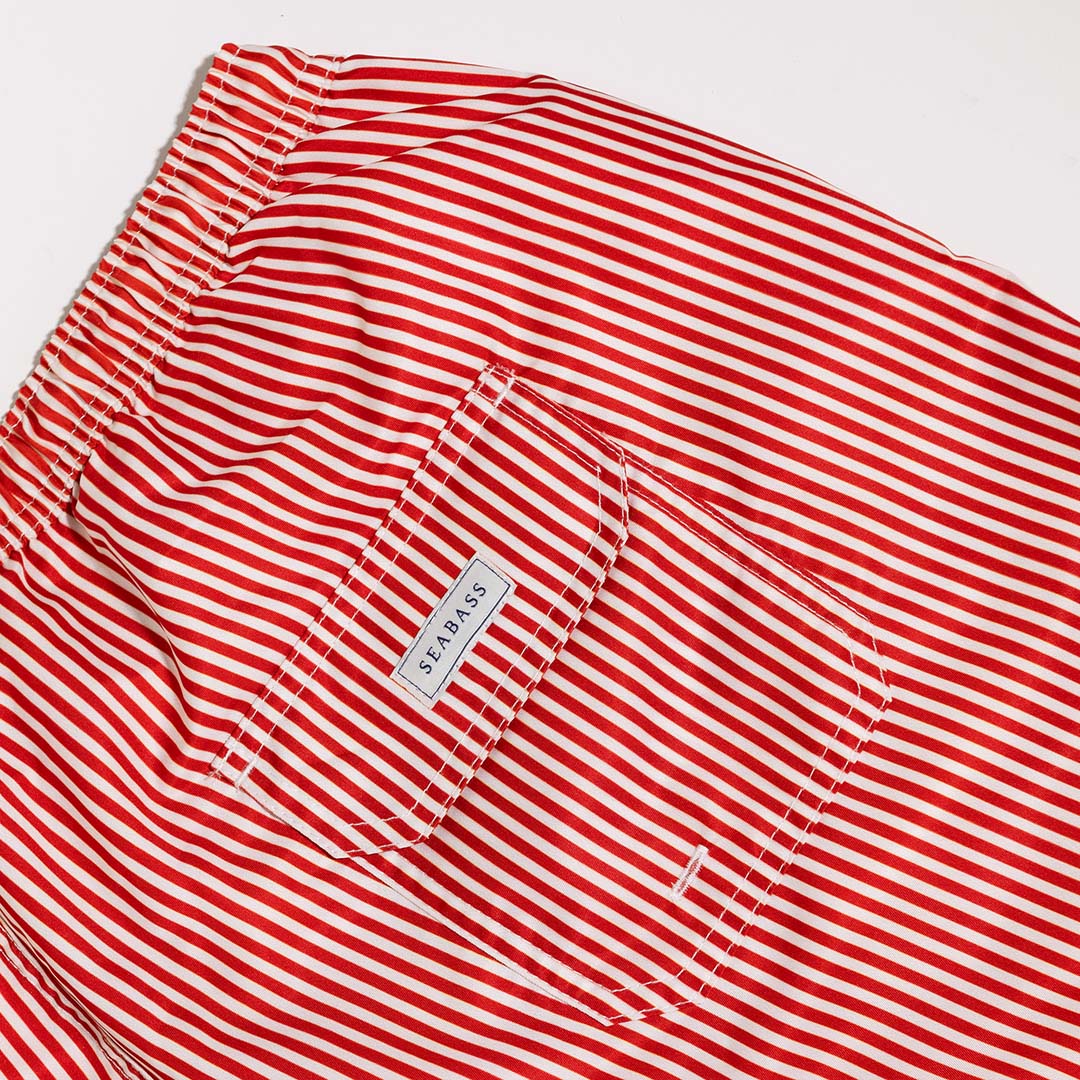 Men UV Swim Short Venice - red stripes