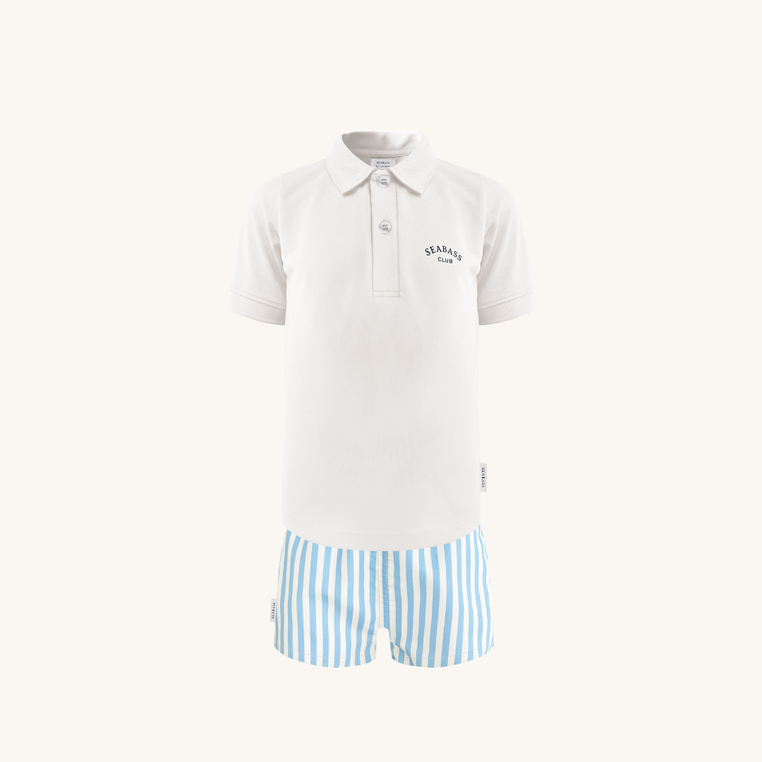 Set of UV Polo Shirt and Swim Short - Forte White